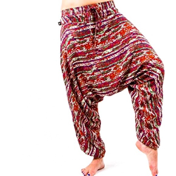 buddha pants Pants - Red Harem Yoga Buddha Pants